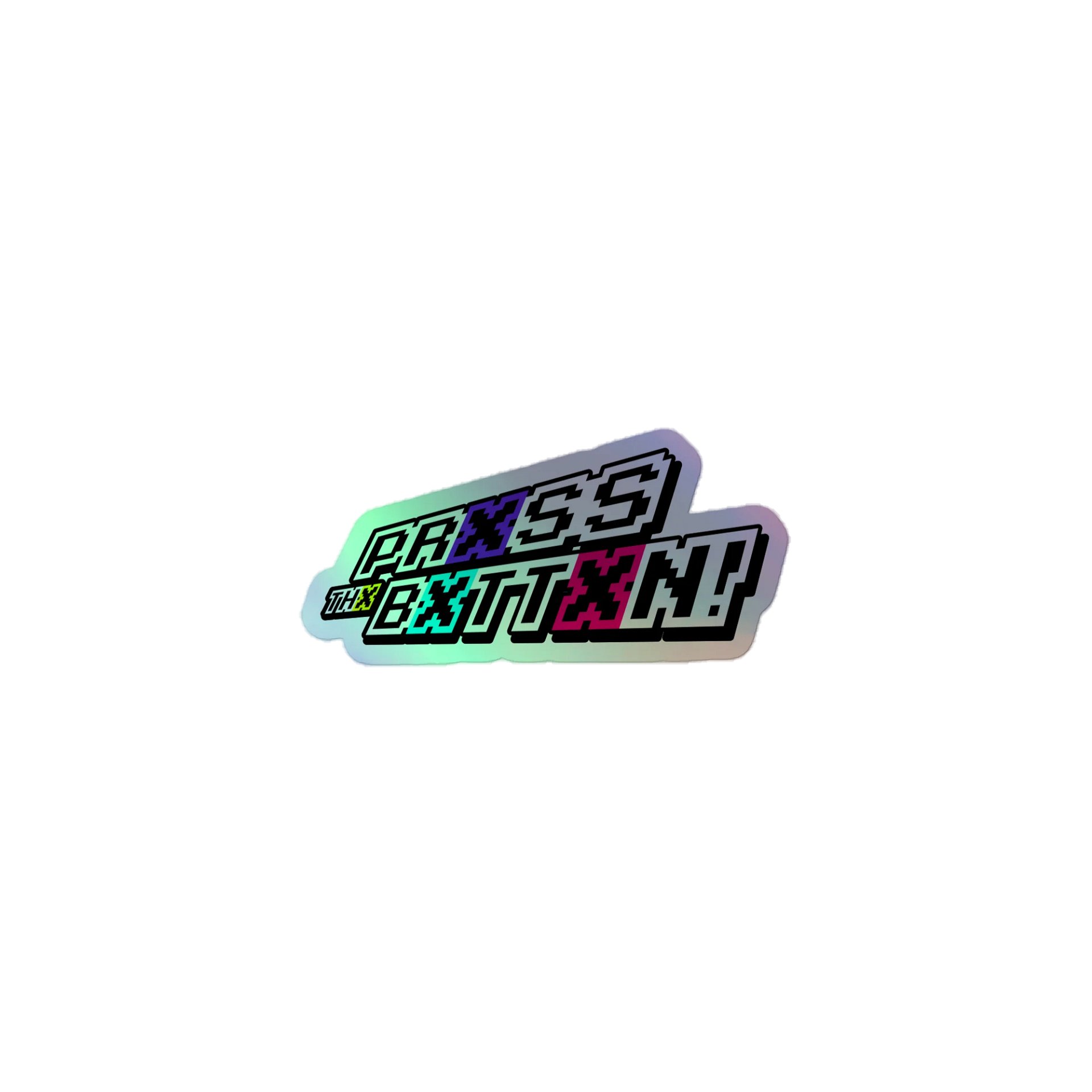 Prxss Thx Bxttxn! Holo Sticker product image (1)
