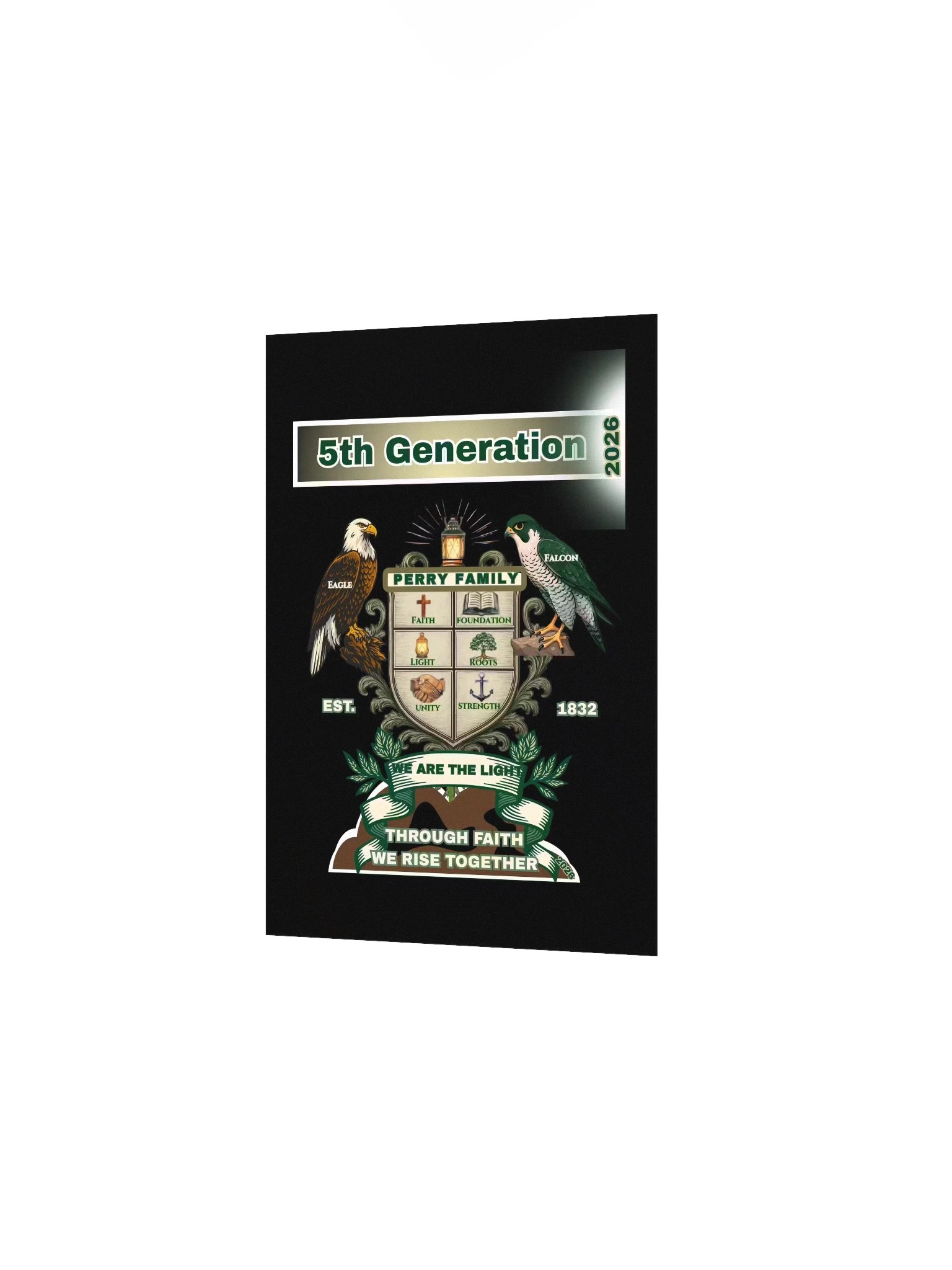 Vibrant Matte Poster Crest 5th Generation Keepsake(frame not included)Print for Perry Family| Special Edition product image (2)