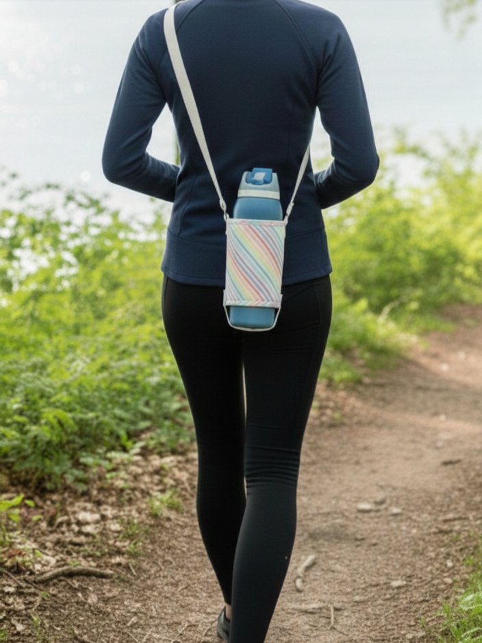 Hands-Free Bottle Sleeve- Pastel Rainbow Stripe product image (2)