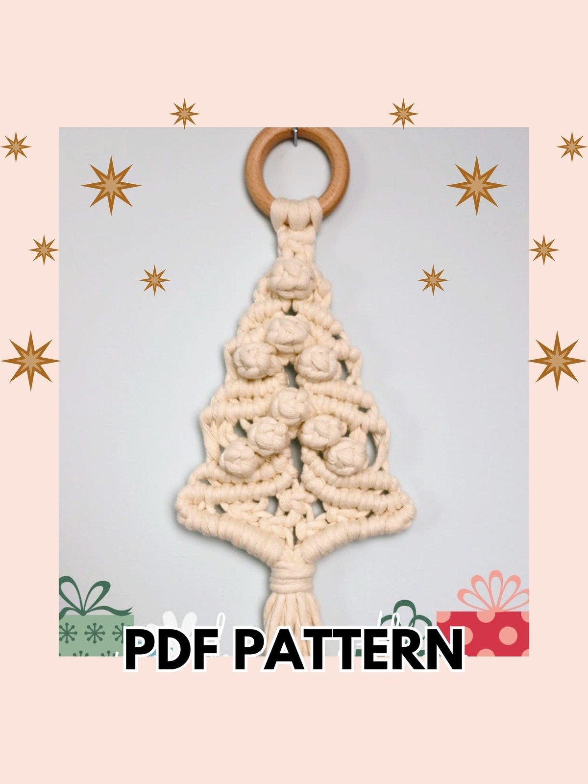 Boho Macrame Christmas Tree Wall Hanging (Digital PDF Pattern) product image (1)