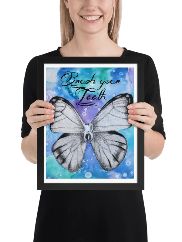 Watercolor and Charcoal Tooth Fairy Framed Art Print product image (12)