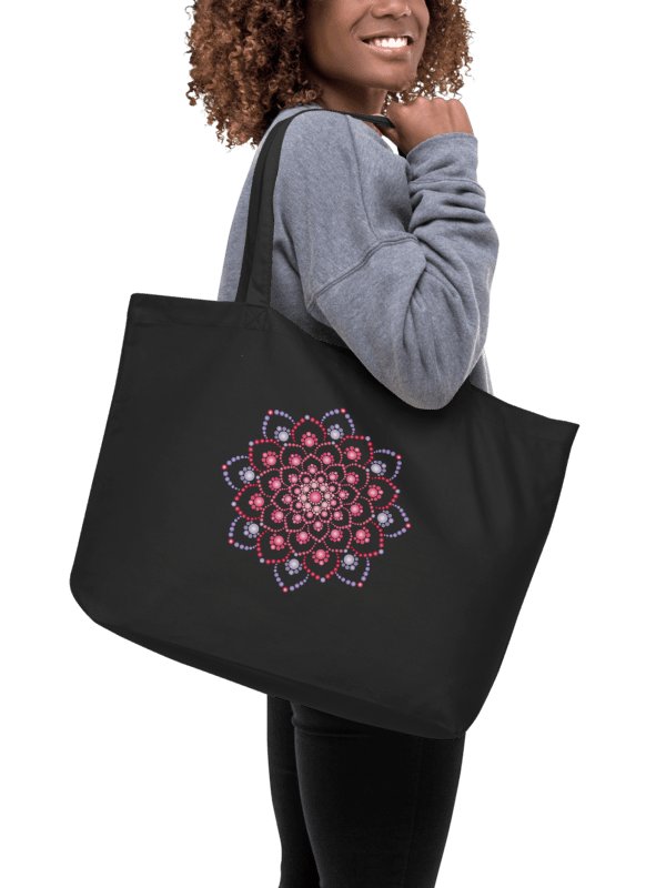 Purple and Pink Dot Mandala Organic Cotton Tote Bag product image (2)