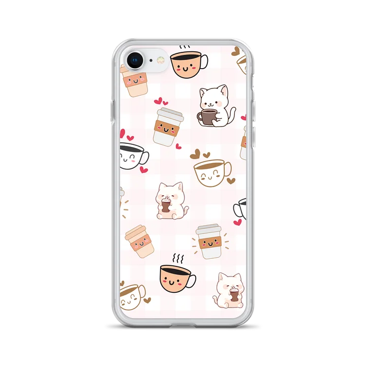 Kawaii Cat Coffee Clear iPhone Case product image (28)