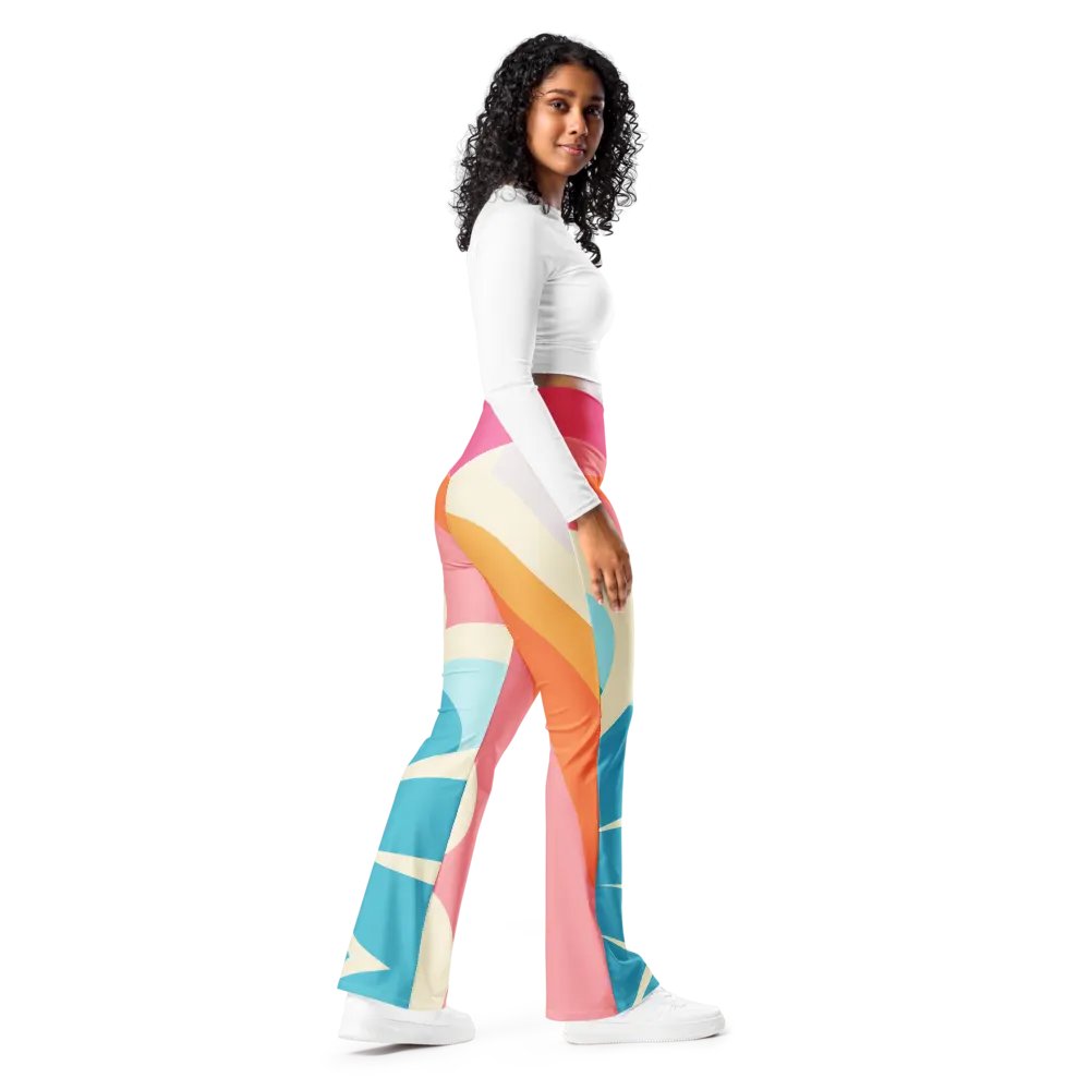 Retro Pink Sherbet Flared Leggings product image (2)