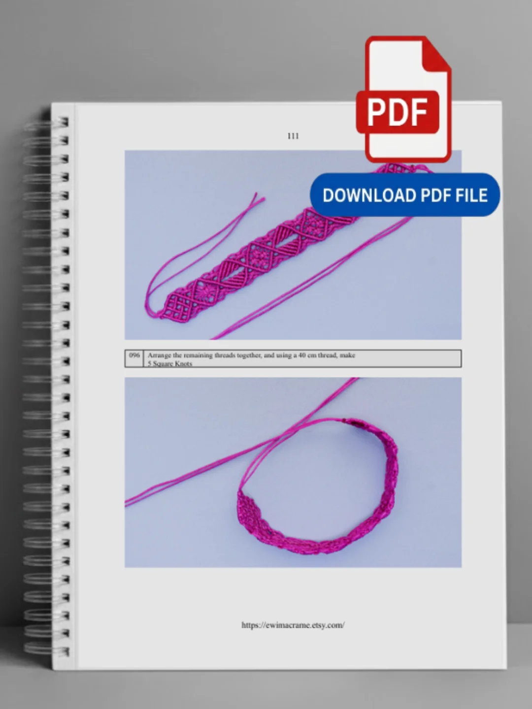 Micro Macrame Bracelet & Bookmark – Photo Tutorial product image (5)
