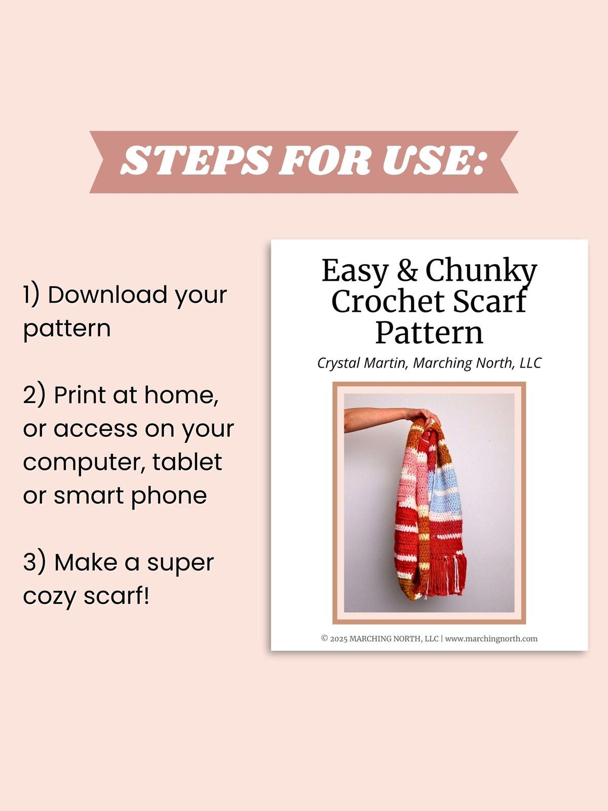 Easy Chunky Crochet Scarf (Digital PDF Pattern) product image (5)