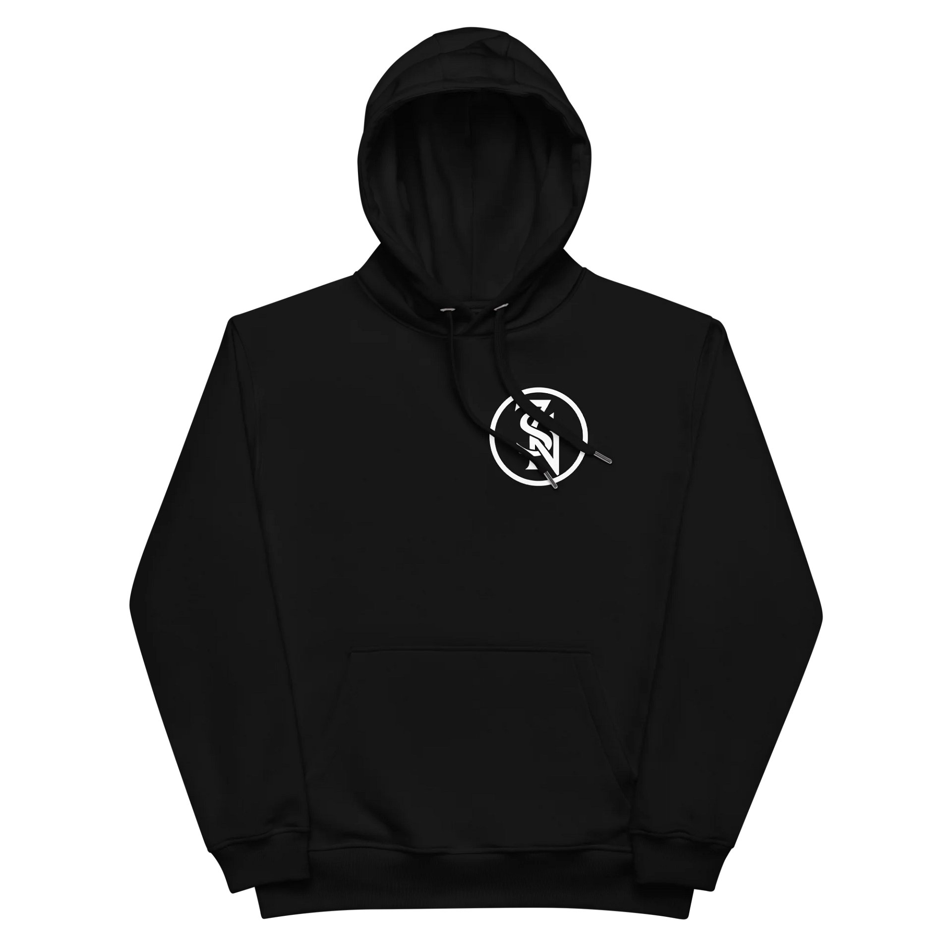 Seven Shades of Nothing White Logo on Black Premium Eco Hoodie product image (4)