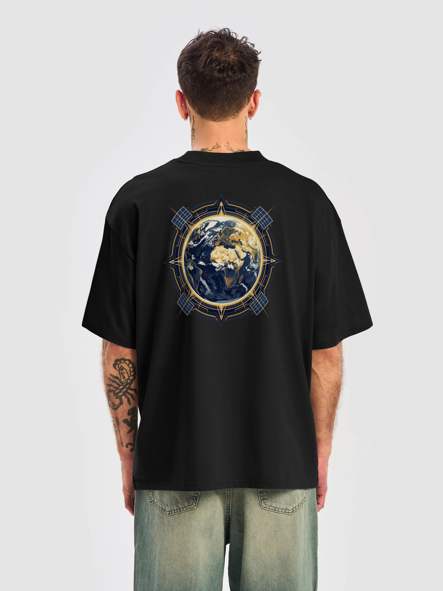 Cosmic Earth Compass Unisex Oversized Tee product image (6)