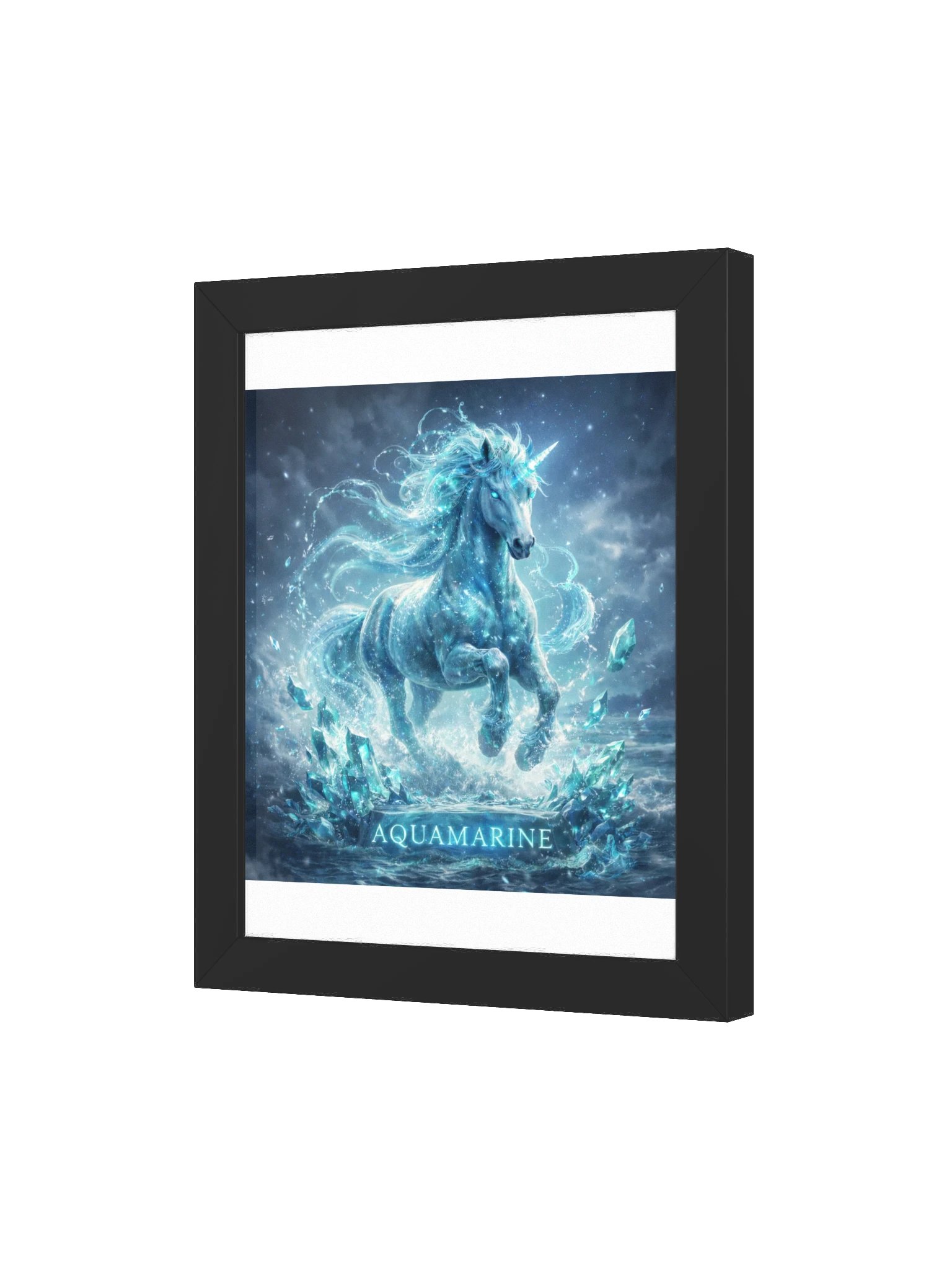 Aquamarine Unicorn Framed Poster product image (103)