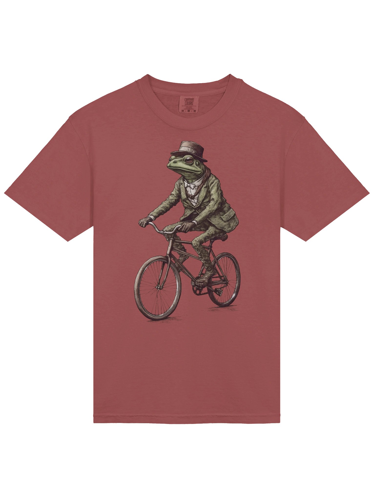 Frog Riding Bicycle Shirt – Vintage Dapper Animal Graphic Tee product image (25)