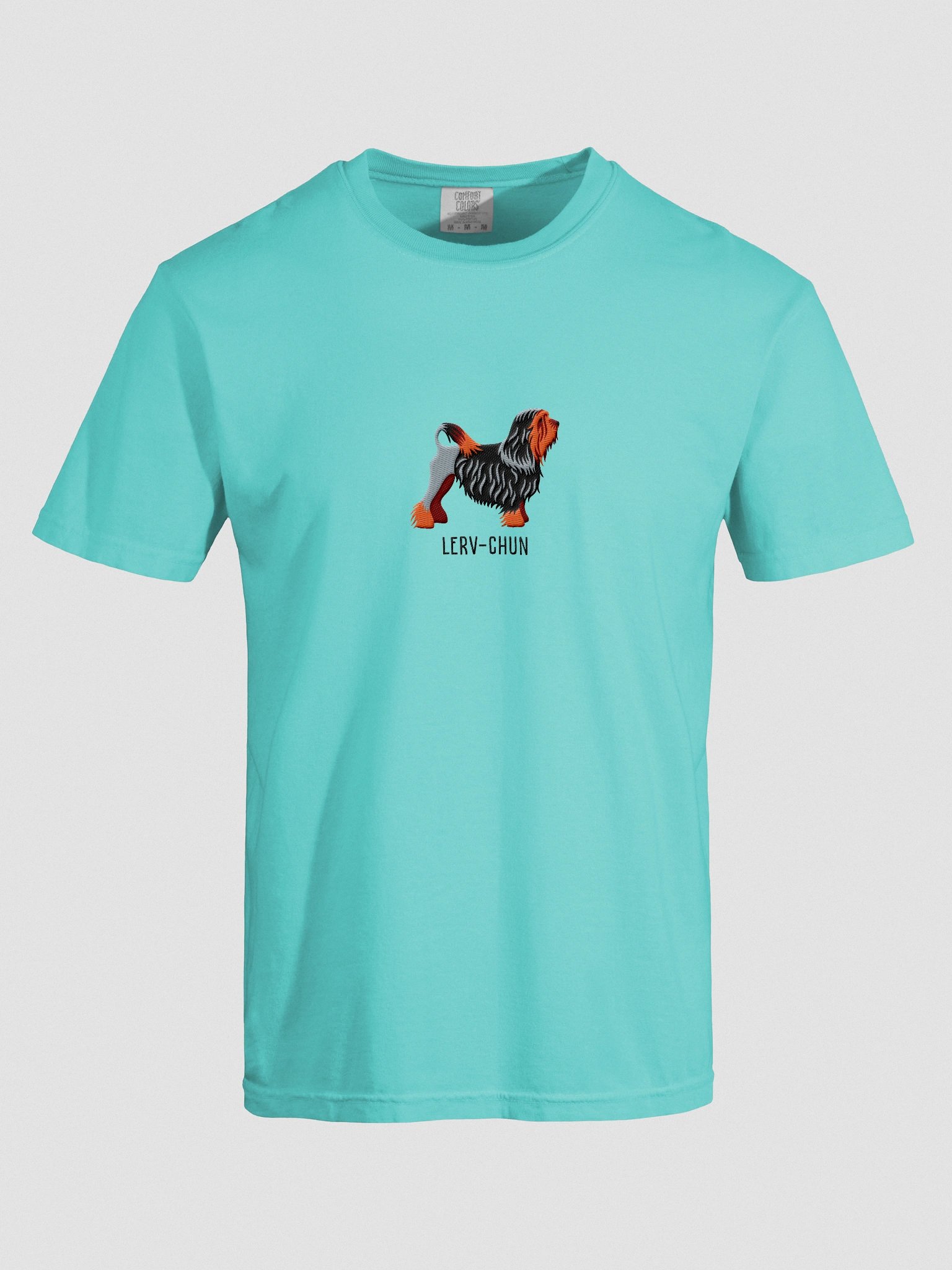 Lerv-Chun T-Shirt(Embroidered) of a Lowchen(Black & Tan) product image (10)