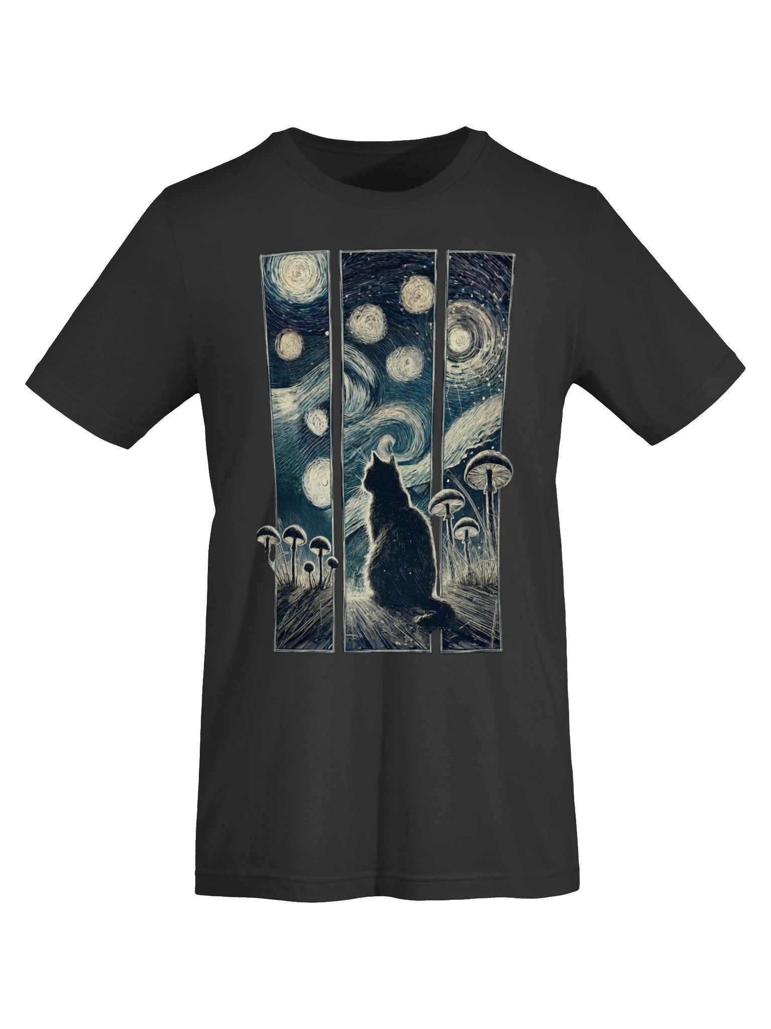 Cat Starry Night Tee, Van Gogh Inspired Cat Shirt product image (6)