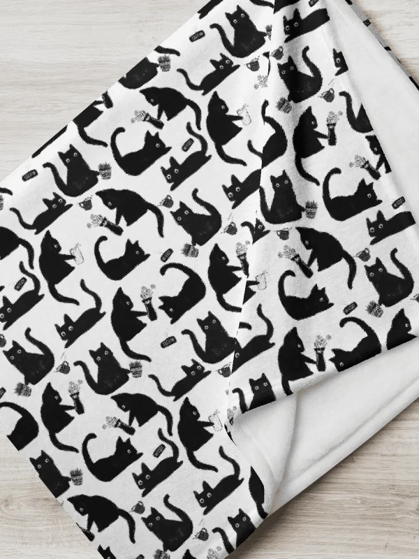 Bad Cats Knocking Stuff Over Throw Blanket – Funny Cat Lover Blanket product image (4)