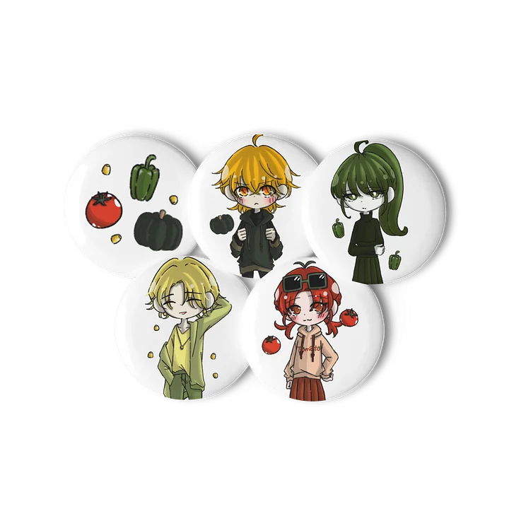 Fruit & Vegetable Series - Chibi Pin Badges 🍅🫑🌽🎃 product image (1)