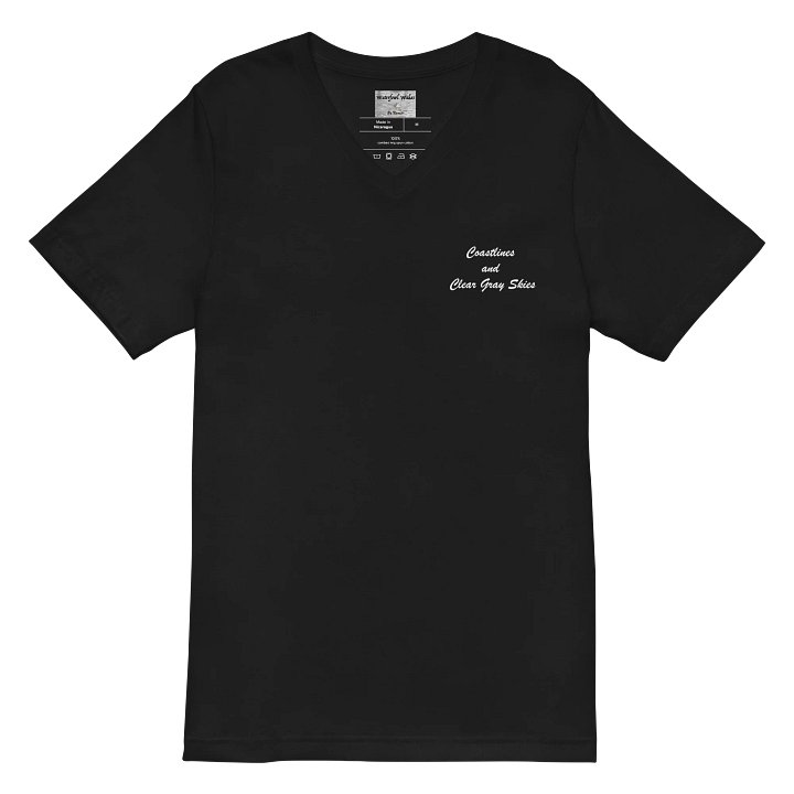 Men's V-neck Coastlines and Clear Gray Skies T-shirt Black product image (2)