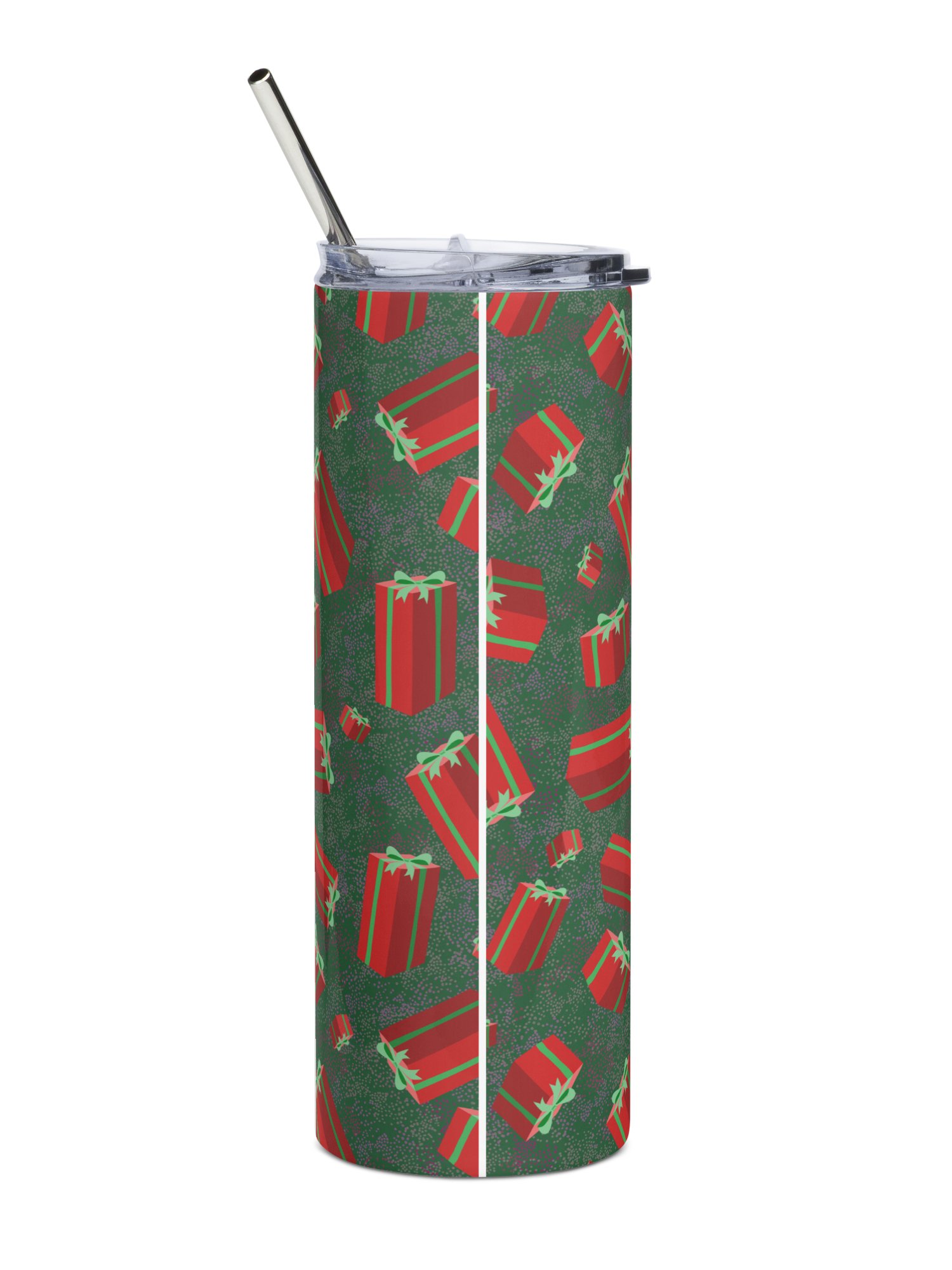 Retro Floating Red Presents Stainless Steel Tumbler with Straw product image (12)