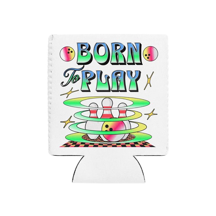Born To Play Bowling Playful Swirl Can Cooler product image (1)
