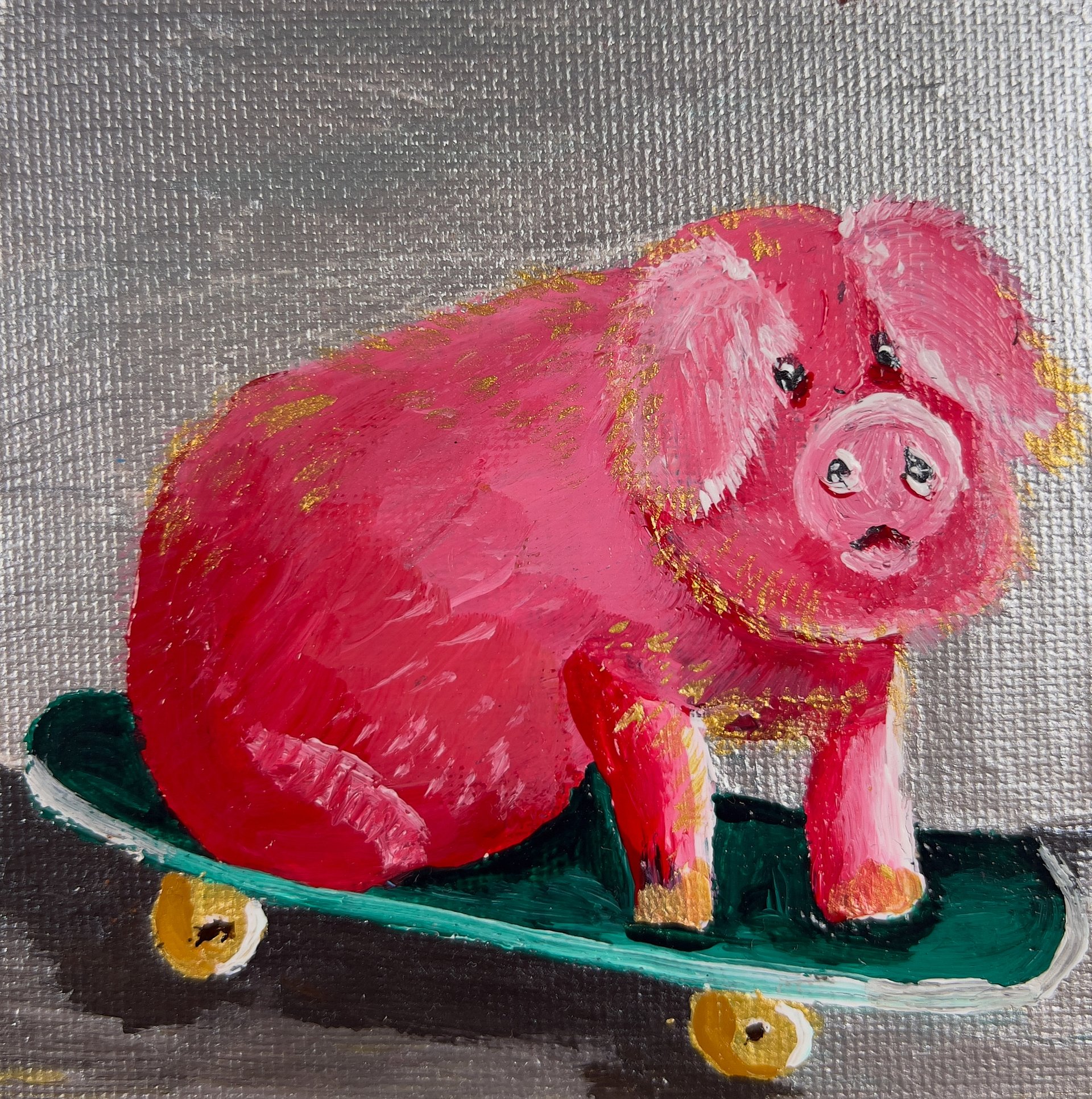 Pig on a Skateboard — One-of-a-Kind Original Painting product image (1)