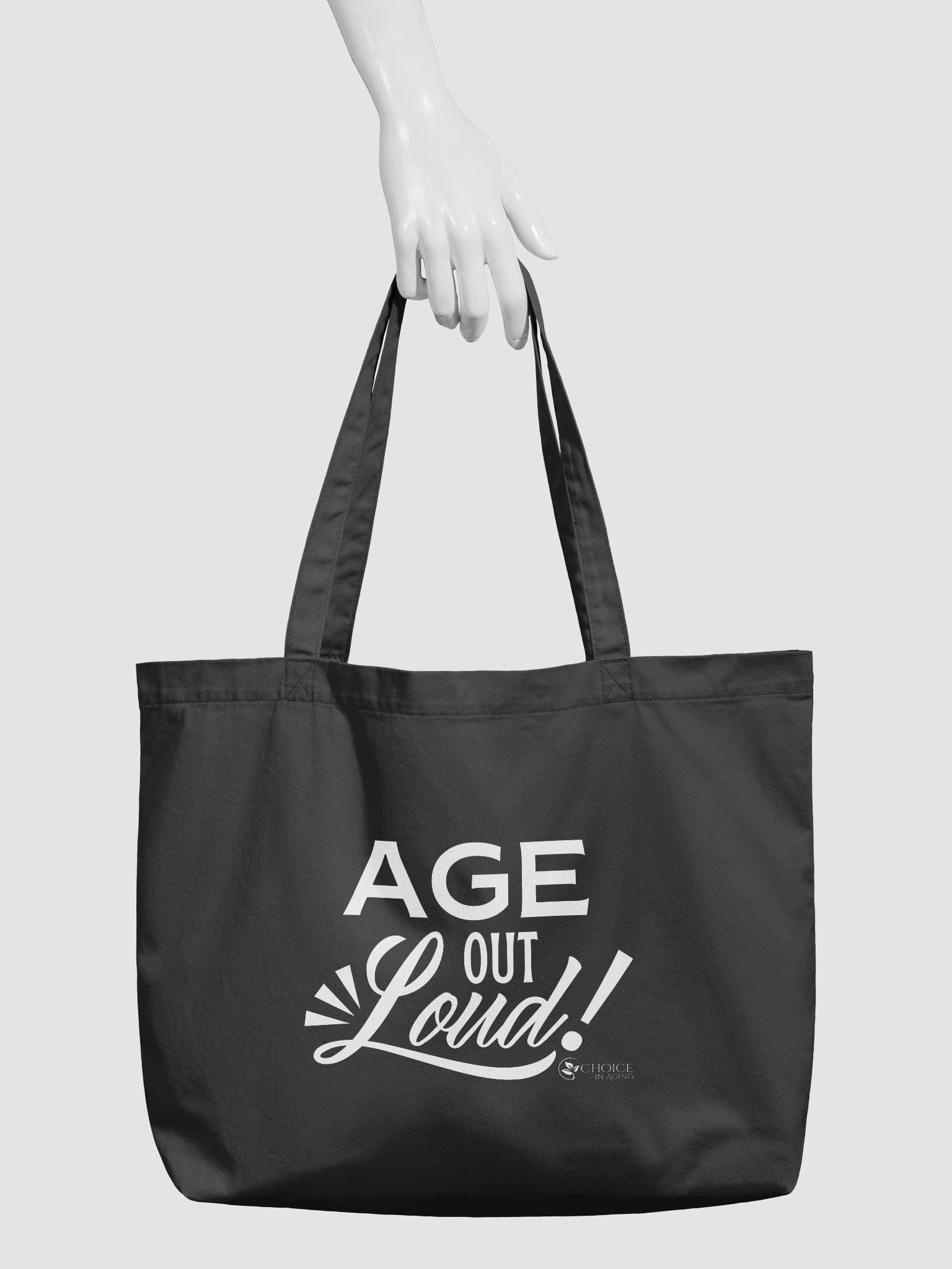 Econscious Large Eco-Friendly Tote Bag - "Age Out Loud" with Logo on Back product image (3)