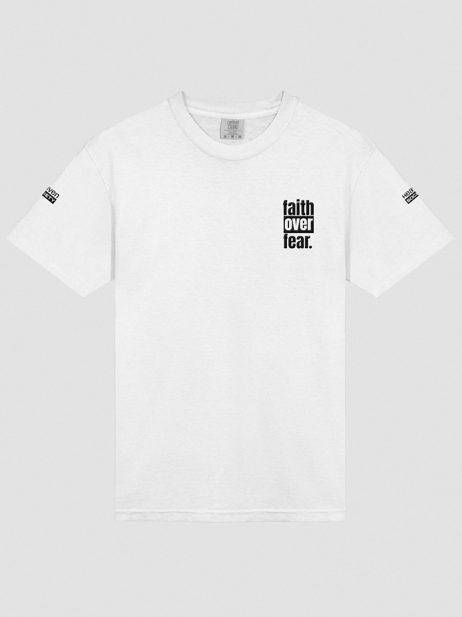 Faith Over Fear Embroidered Unisex White Tee product image (6)