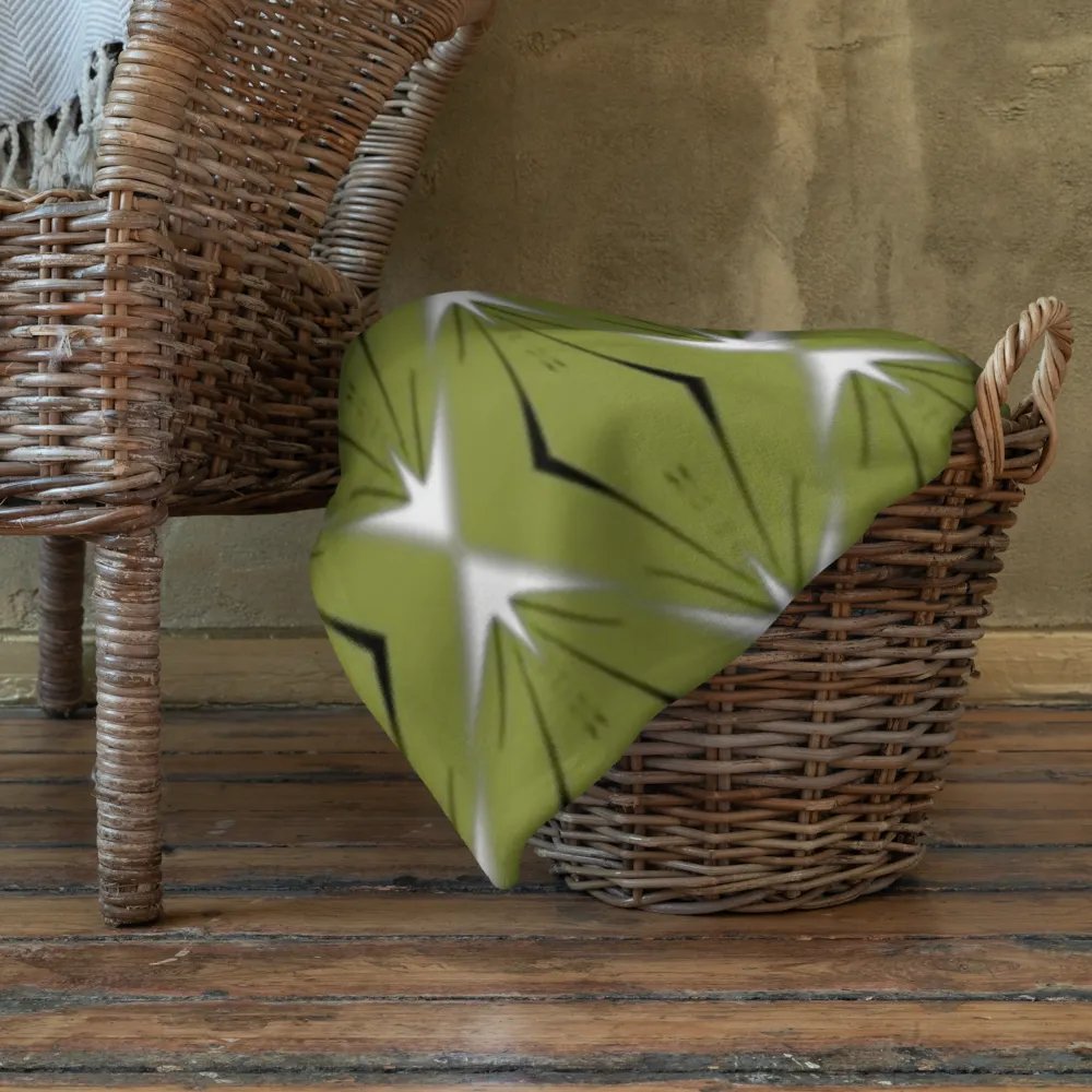 Green Black & White Diamond Star Seamless Pattern Throw Blanket product image (1)