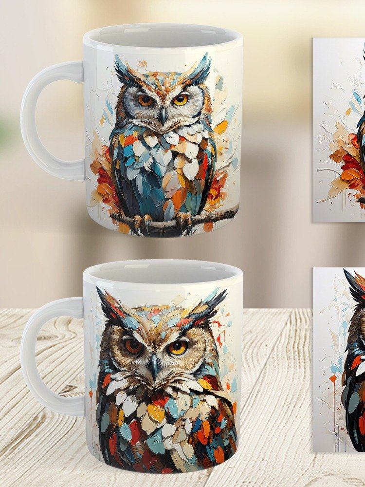 Radiant Feathers Owl Mug product image (9)