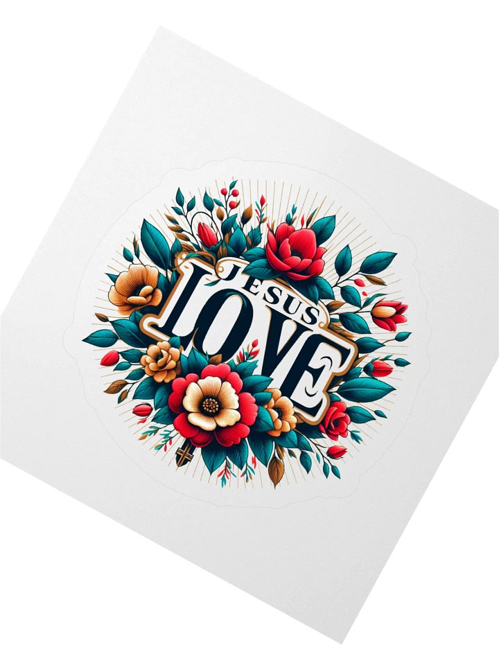 Floral Jesus Charm Kiss Cut Stickers. product image (2)