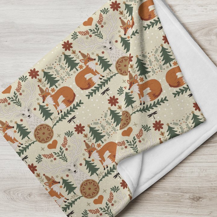 Fox and Stag Throw Blanket product image (2)