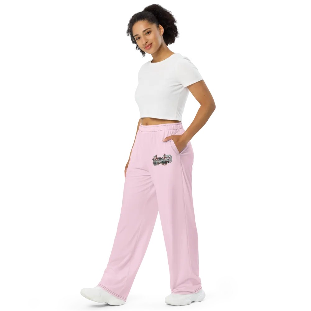 CurrentPulse "Logo" Wide Leg Joggers, Light Pink product image (3)