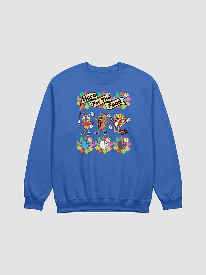 Here For The Food Bowling Foodie Friends Cartoon Crewneck product image (17)