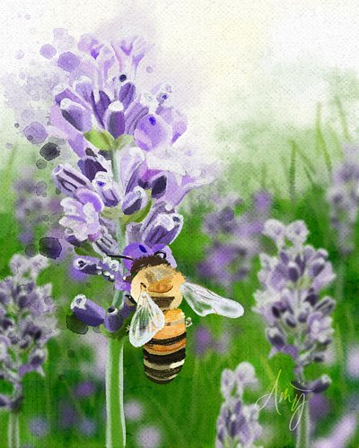 Lavender V2. The first one was fun, so I thought I'd try it again! The canvas texture on this is more subtle, there are more ...