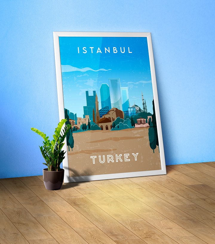 Istanbul, Turkey — Retro travel minimalist poster product image (1)