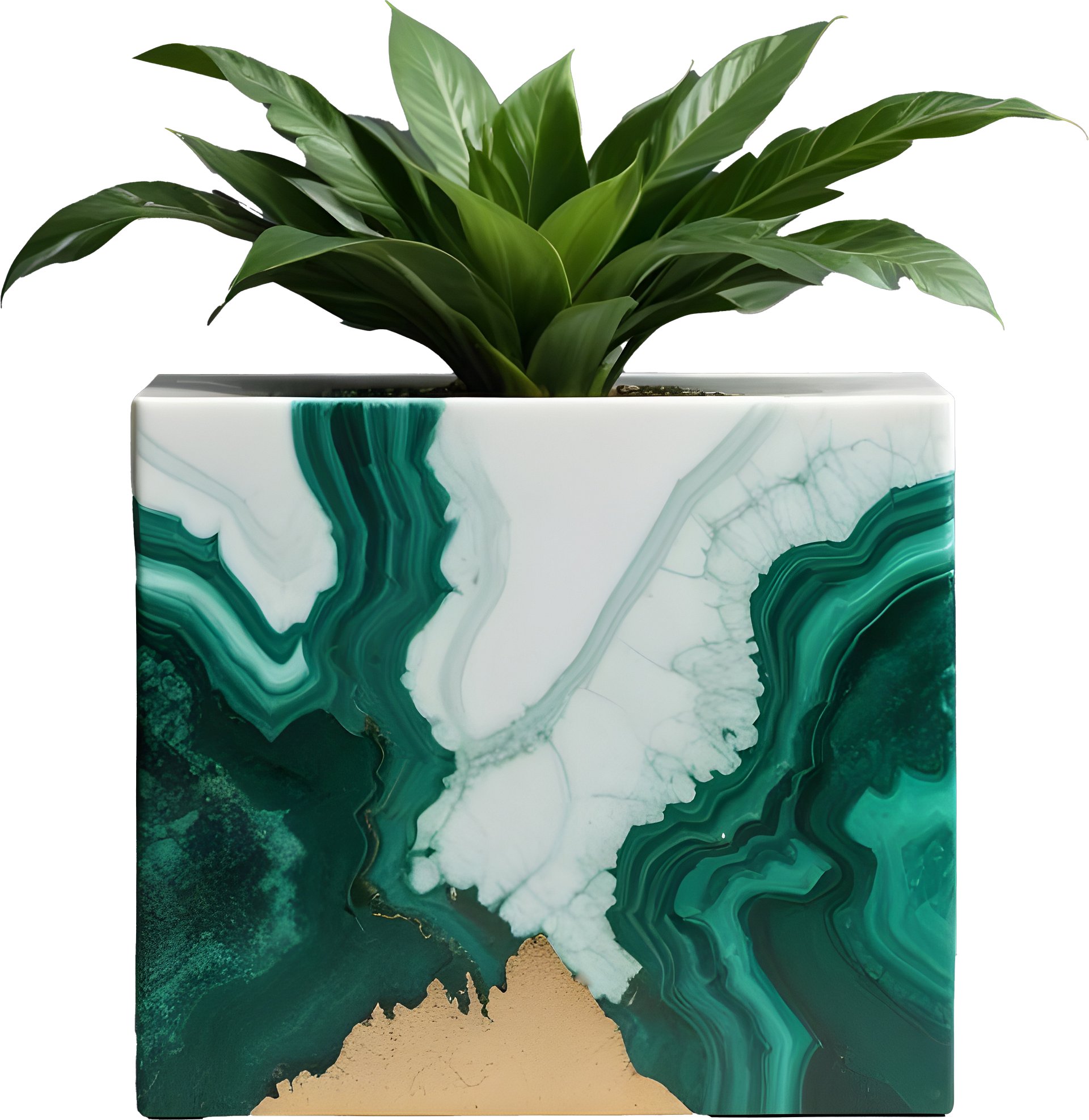 Aurora Verde - Vase Quartz & Malachite png product image (1)