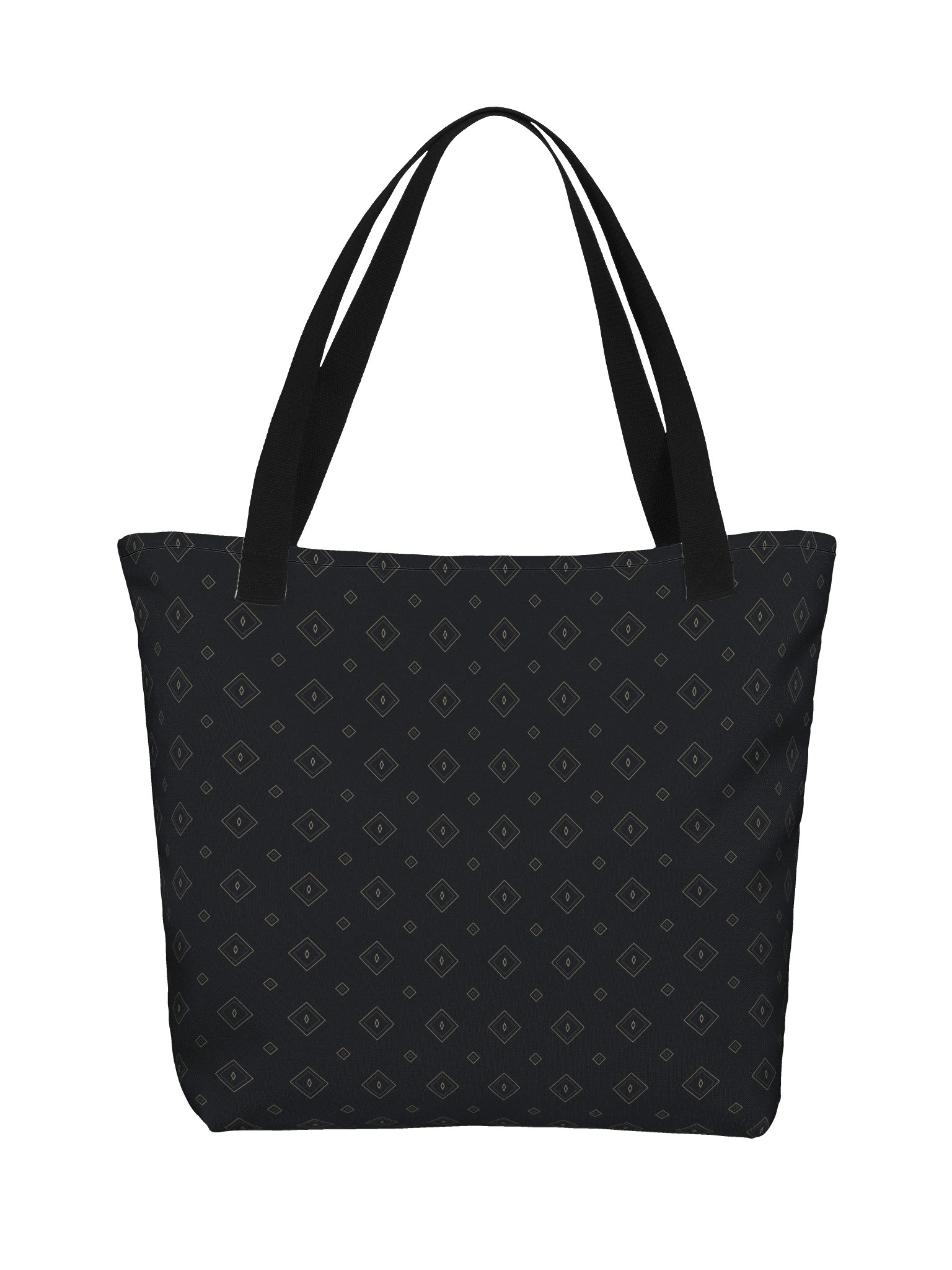 Midnight Diamond Large Tote Bag – Elegant Black & Champagne Geometric Shoulder Bag product image (2)