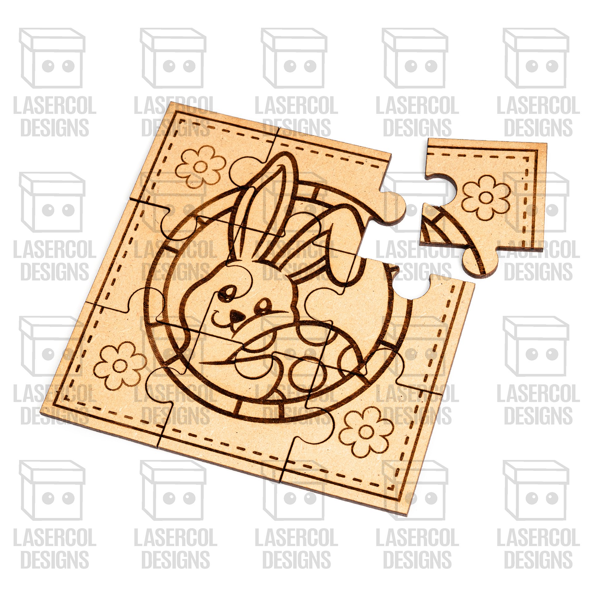 Easter Bunny Puzzle With Box Set 1 (2 Sizes) - Laser Cut Files product image (8)
