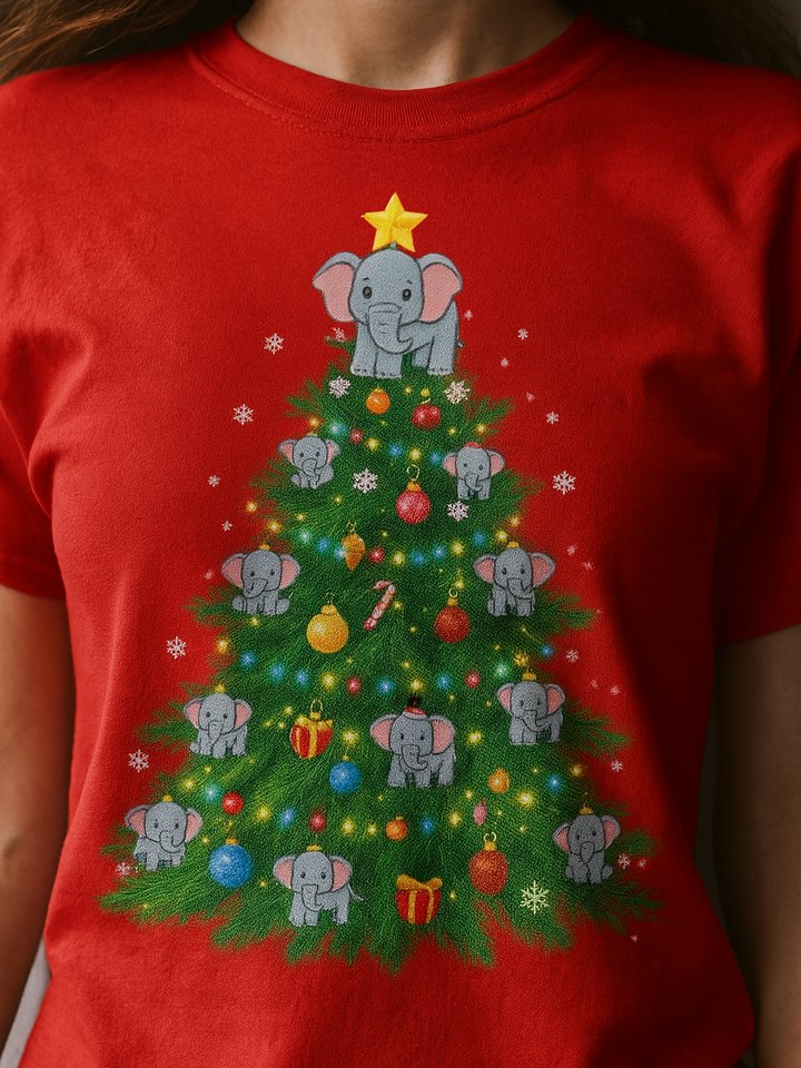 Elephant Wonderland Christmas T-Shirt product image (1)