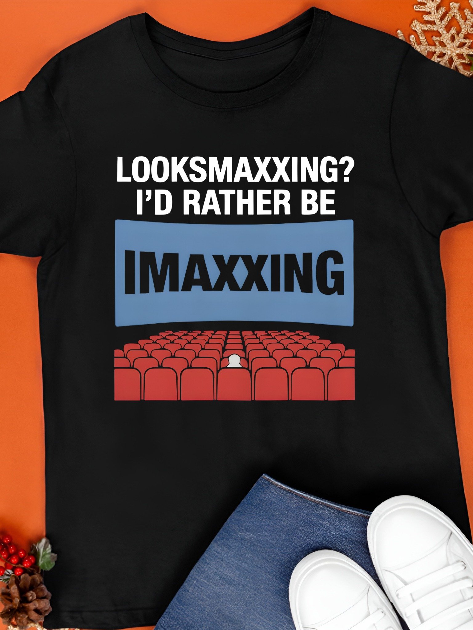 Looksmaxxing I’d Rather Be Movie Maxxing Shirt product image (1)