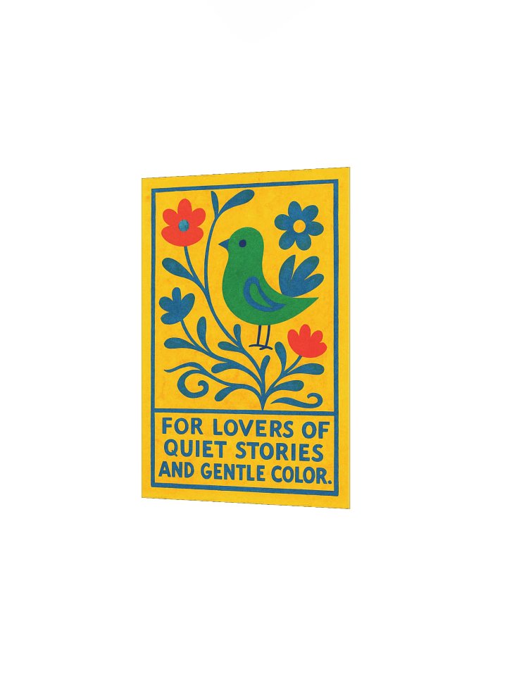 Quiet Bird & Floral Poster – Yellow Background with Gentle Color and Story – by M-Art & Design - Printed Poster product image (9)