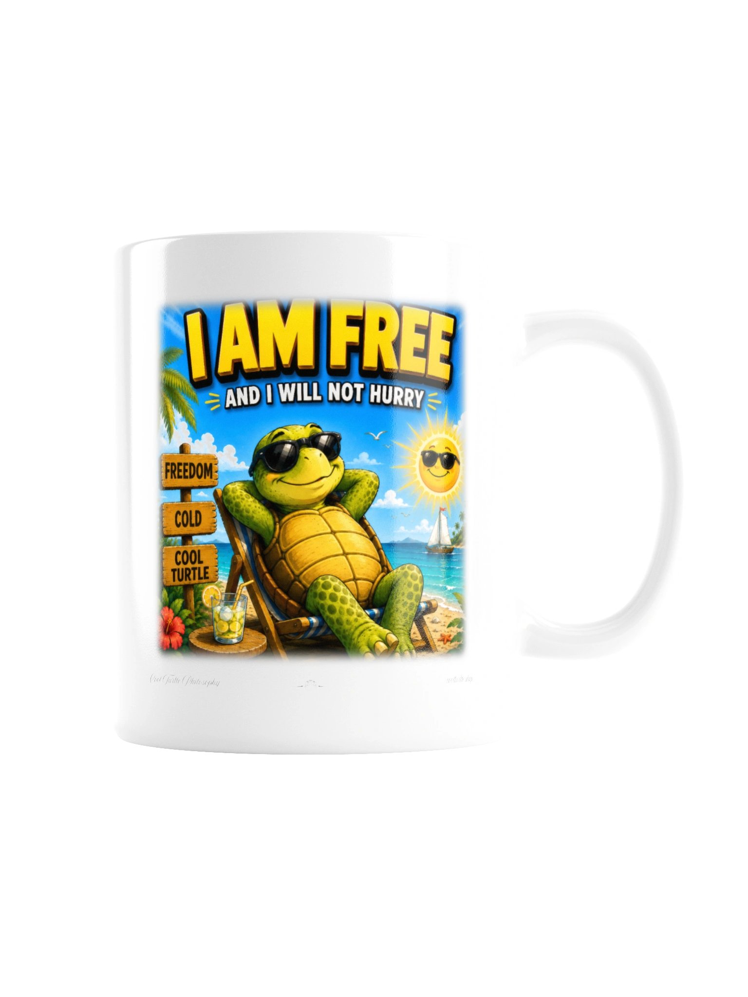 I Am Free Cool Turtle Mug product image (7)