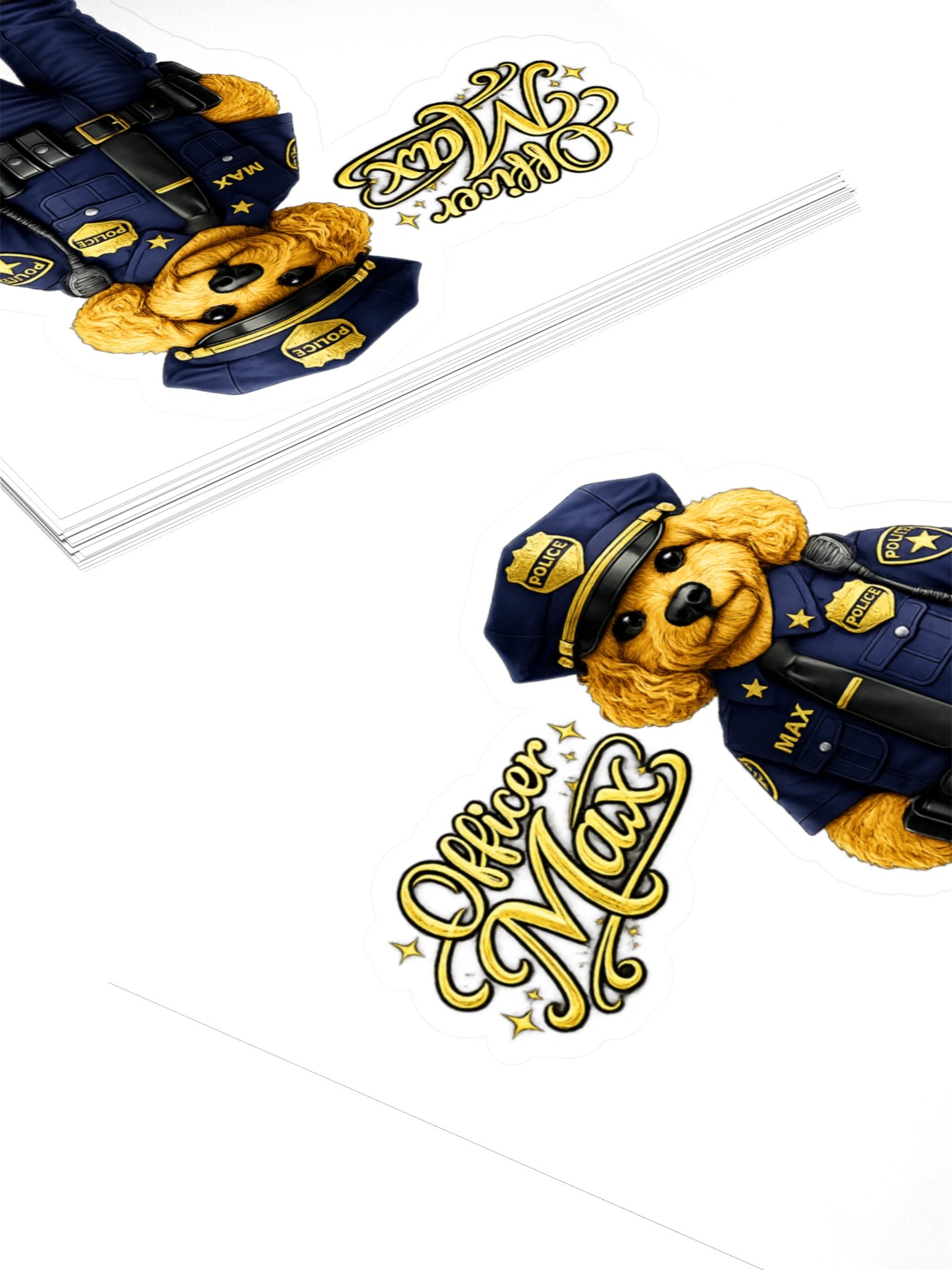 Officer Max Golden Dog Kiss Cut Sticker product image (4)