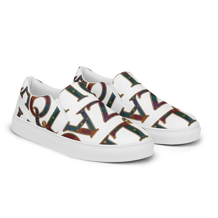 XZAQLI Monogram Men's Canvas Slip-On (White) product image (1)