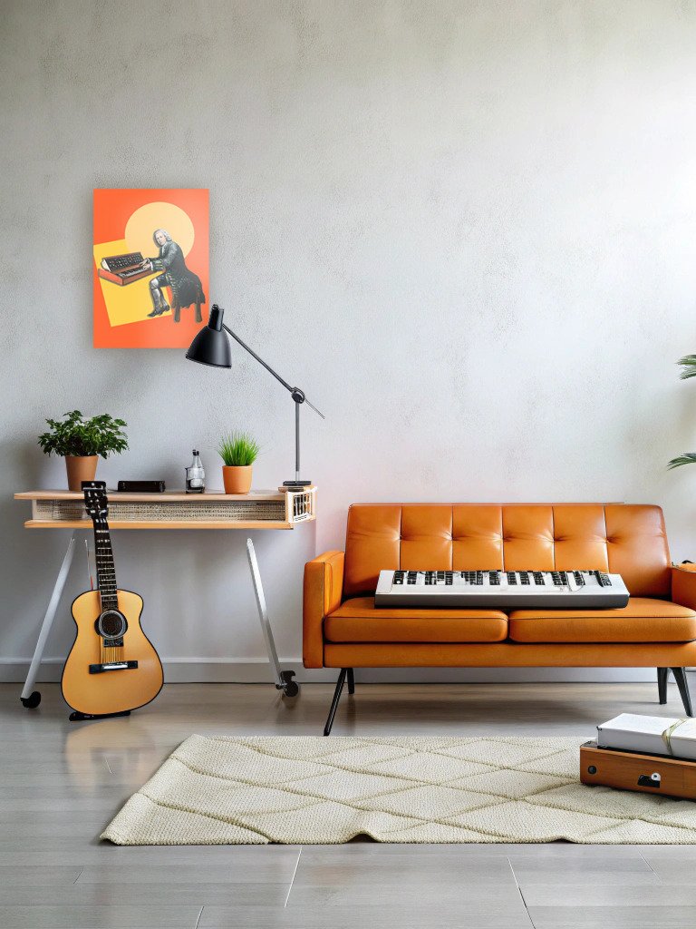Prelude and Moogue by Frank Fonik, (Mini mOOg) Techno EDM Enhanced Matte Paper Poster product image (1)