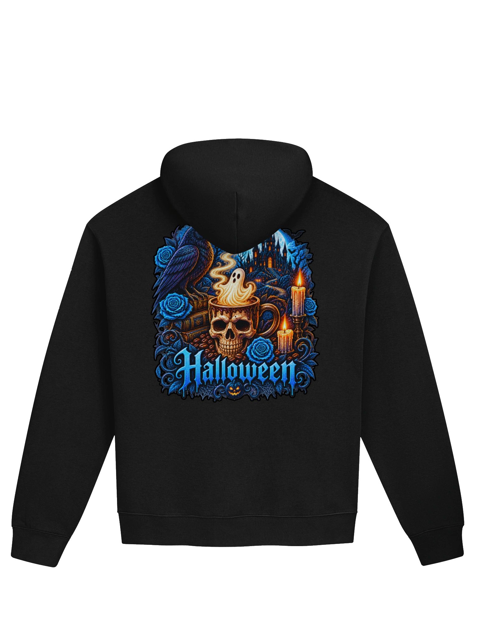 Haunted Coffee – Raven & Ghost Halloween Hoodie product image (12)