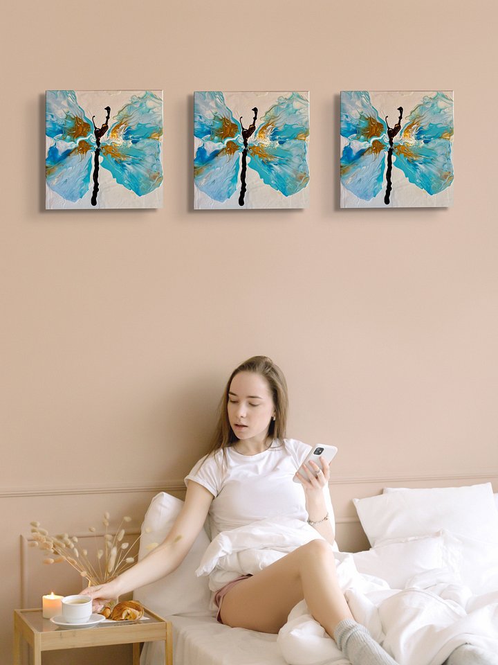 Gold and Blue Butterfly Canvas Print product image (2)