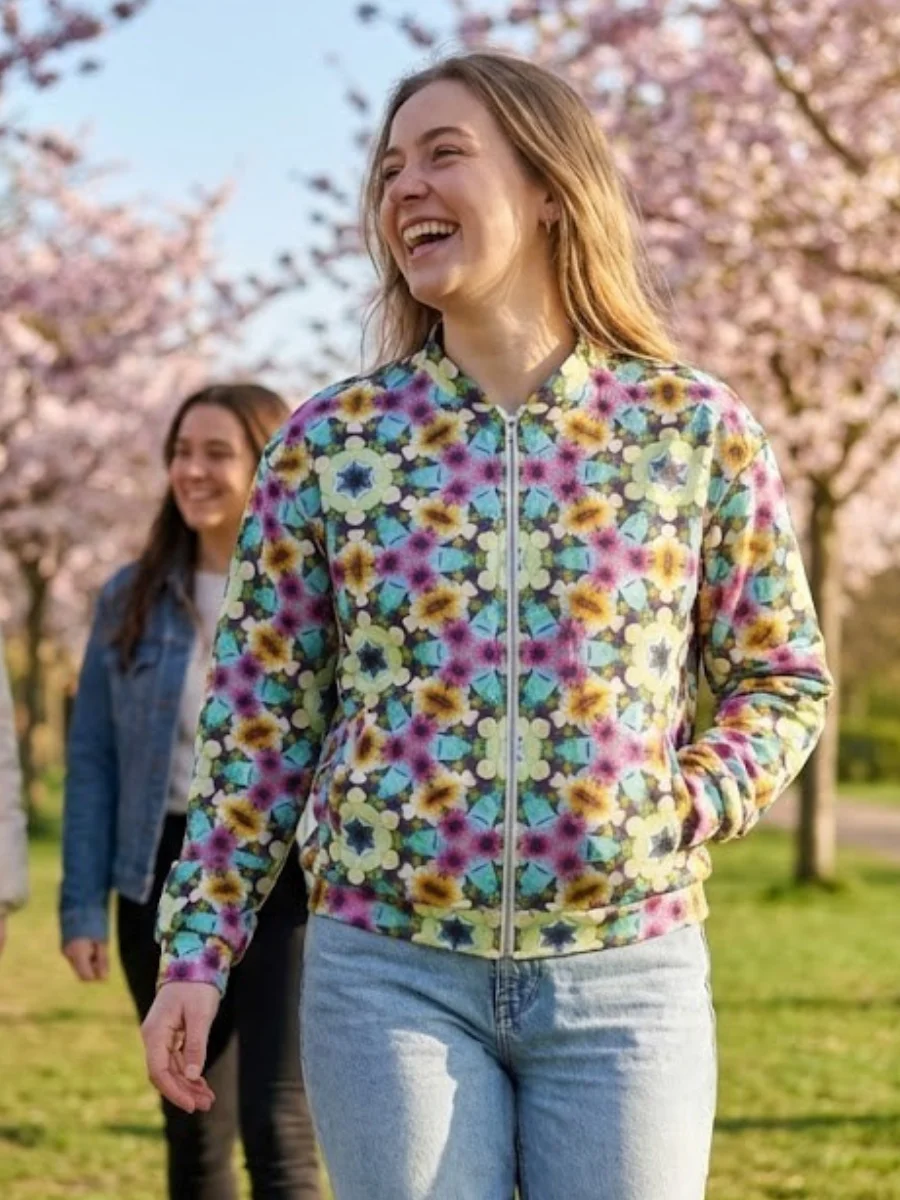 Kaleidoscopic Floral Bomber Jacket product image (1)