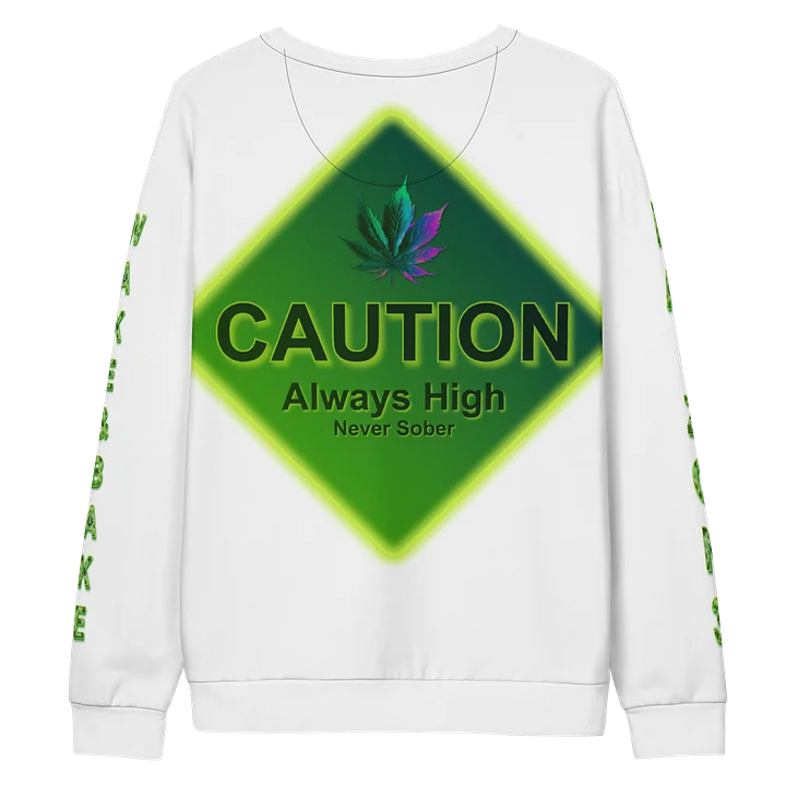 Caution Cannabis All-Over Print Sweatshirt product image (2)