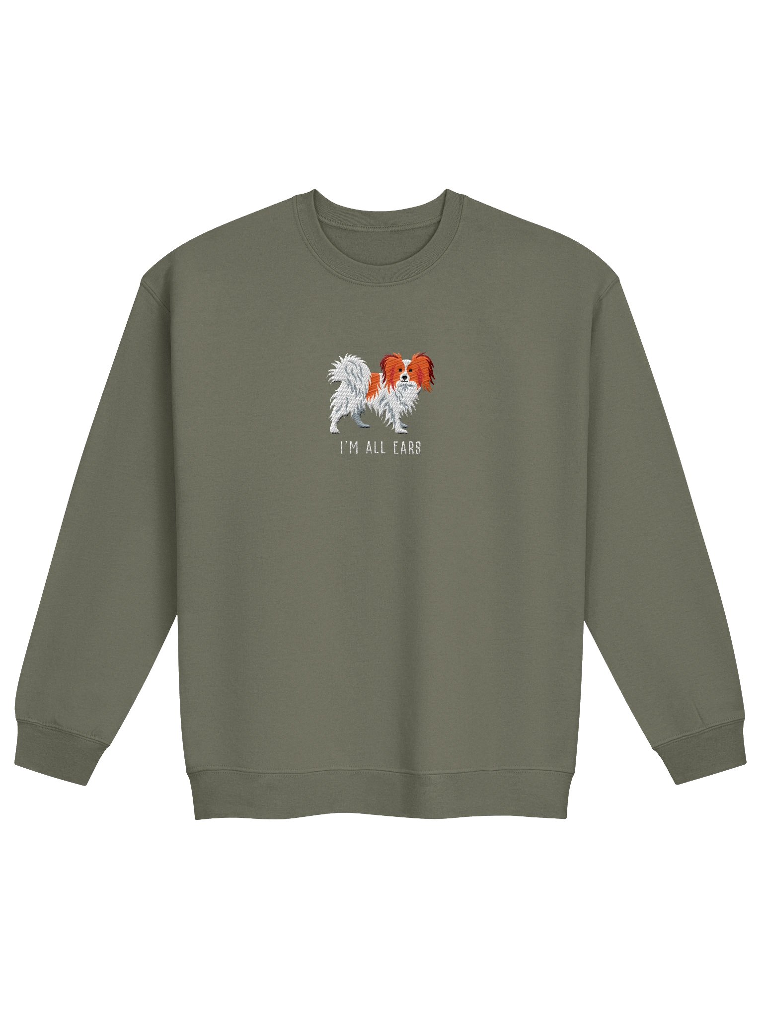 I'm All Ears Sweatshirt (Embroidered) of a Papillon(Red & White) product image (4)