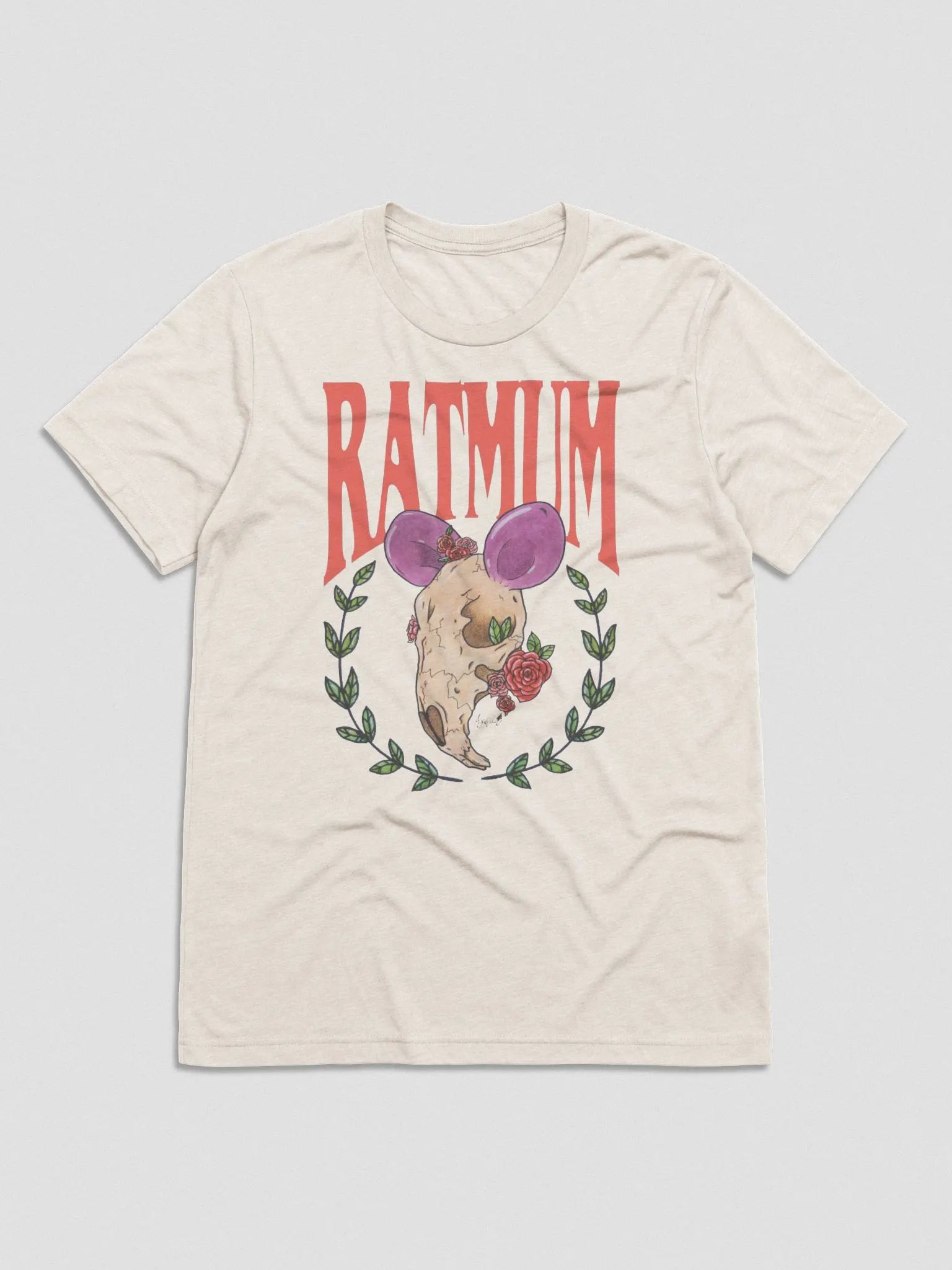 AJA X RAT - Wreathed Skull T-Shirt (Oatmeal) product image (2)