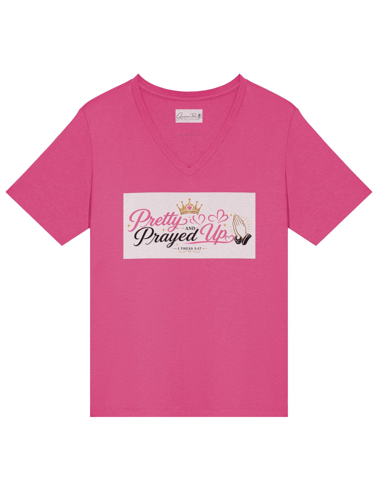 Pretty and Prayed up V-neck-Pink product image (1)