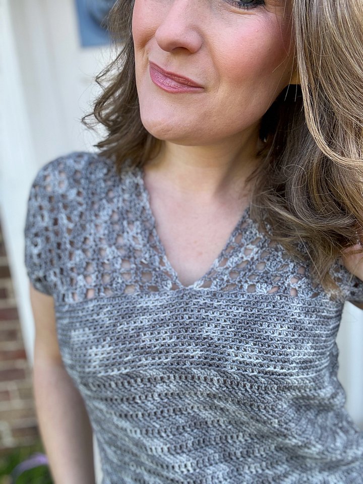 Top Down V Neck Crochet Top/Tee Pattern product image (2)